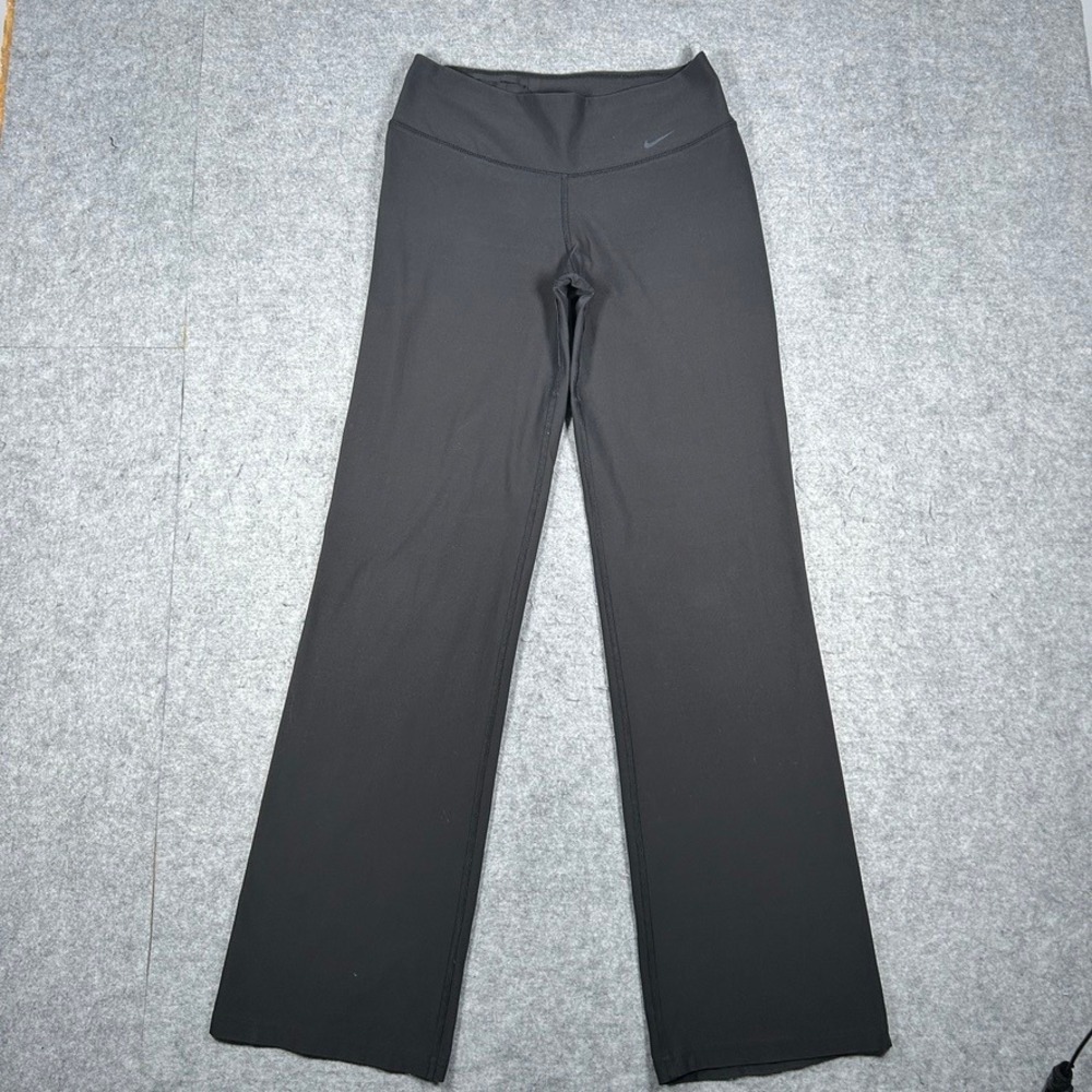 Nike Pants Women M Black Flare Leg Yoga Athletic Workout Gym Activewear Trousers
